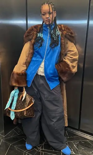 Rihanna’s Outfit in Balenciaga Pants, Puma Sneakers & Fenty (2025)