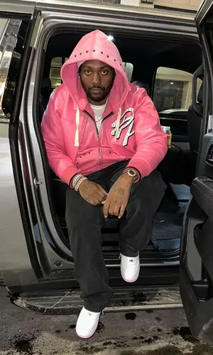 Peezy wearing Bottega Veneta other