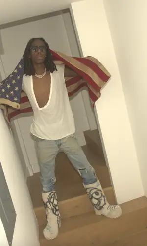 Yung Bans’ Outfit in Rick Owens Top, Hermes Belt & Tom Ford Eyewear (2025)