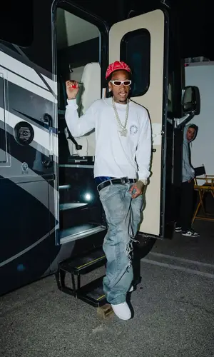 Wiz Khalifa wearing Chrome Hearts belt
