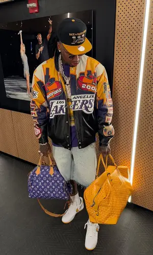 Moneybagg Yo’s Outfit in Jeff Hamilton Jacket, Louis Vuitton Eyewear & Mitchell & Ness Cap (2025)