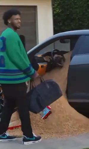 Bronny James wearing Union Los Angeles sweatshirt