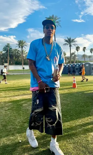 Wiz Khalifa wearing Chrome Hearts belt