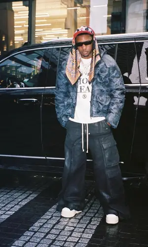 Rob49’s Outfit in Science Project Jacket, Whensmokeclears T-Shirt & Rick Owens Eyewear (2025)
