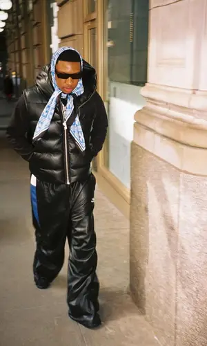 Rob49’s Outfit in Balenciaga Pants, Rick Owens Eyewear & Chrome Hearts Scarf (2025)