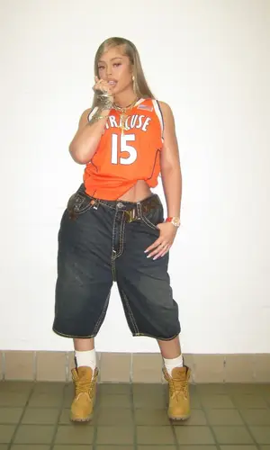 Latto wearing True Religion shorts