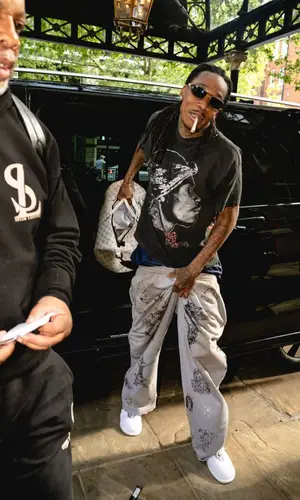 Wiz Khalifa wearing Chrome Hearts sandal