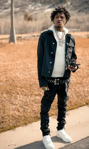 NBA YoungBoy wearing Prada shirt