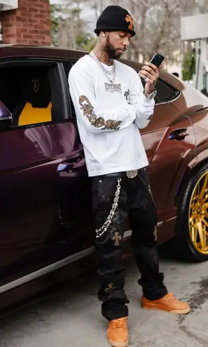 Key Glock wearing Chrome Hearts hat