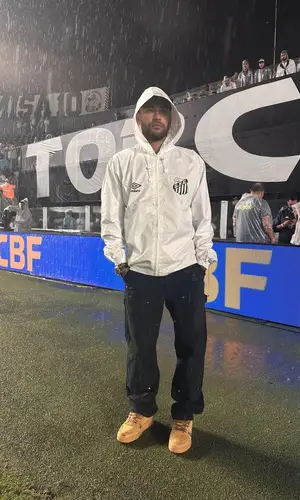 Neymar’s Outfit in Umbro Jacket, Chrome Hearts Pants & Louis Vuitton Sneakers (2025)