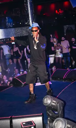 Wiz Khalifa wearing Chrome Hearts sock