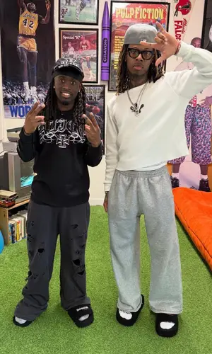Kai Cenat wearing Balenciaga sandal