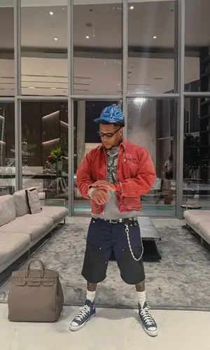 Devin Haney’s Outfit in Enfants Riches Deprimes Jacket, Vintage Top & Chrome Hearts Cap (2025)
