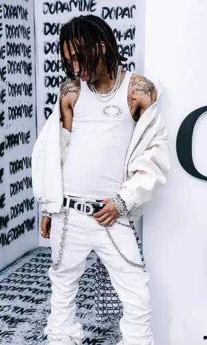 Lil Tecca wearing alijahcyrus top