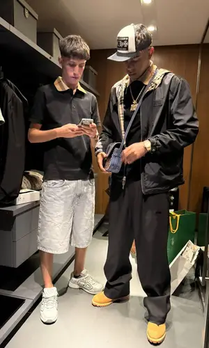 Lamine Yamal wearing Goyard bag
