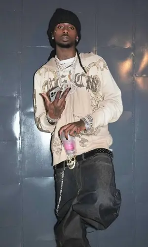 Playboi Carti’s Outfit in The Great China Wall Jacket, Rick Owens Top & Chrome Hearts Hat (2025)