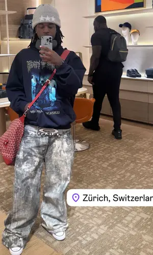 Ken Carson’s Outfit in Vetements Hoodie, Acne Studios Jeans & Chrome Hearts Hat (2025)
