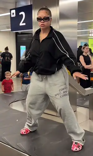 Latto’s Outfit in Jaded London Jacket, Bape Sandals & Crocs (2025)
