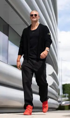 Erling Haaland wearing Stone Island jacket