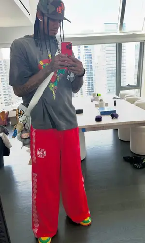 Jordan Clarkson’s Outfit in Louis Vuitton Bag, Chrome Hearts Cap & Nigo (2025)