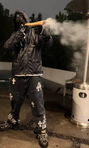 EsDeeKid wearing Chrome Hearts jacket