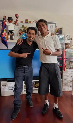 Lamine Yamal wearing Chanel sneakers