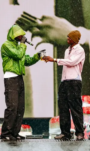 Skepta wearing Stone Island jacket