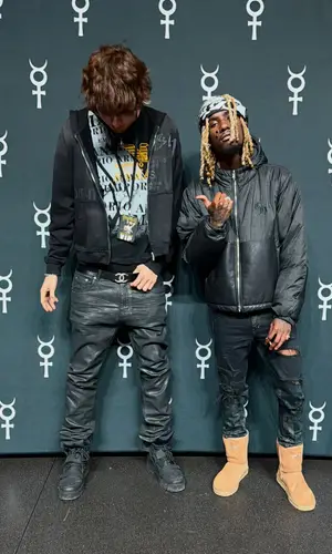 OsamaSon wearing Chrome Hearts jacket