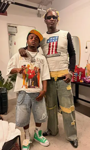 Young Thug wearing Harley-Davidson top