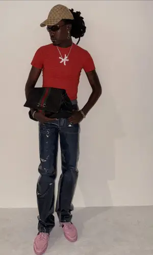 diamond* wearing Gucci belt