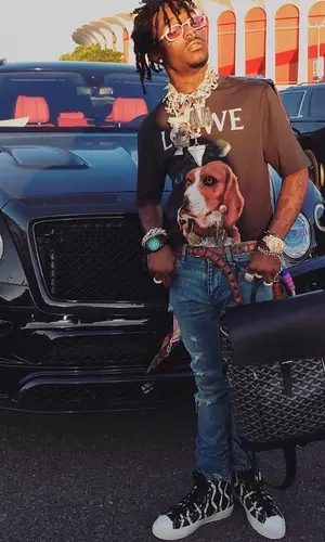 Lil Uzi Vert wearing Goyard backpack