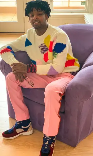 21 Savage wearing Calvin Klein trousers
