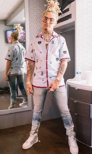 Lil Pump wearing Gucci shirt
