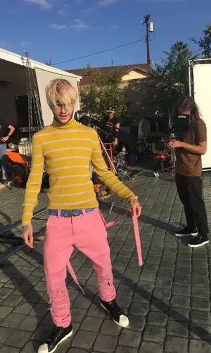 Lil Peep wearing Ferragamo belt