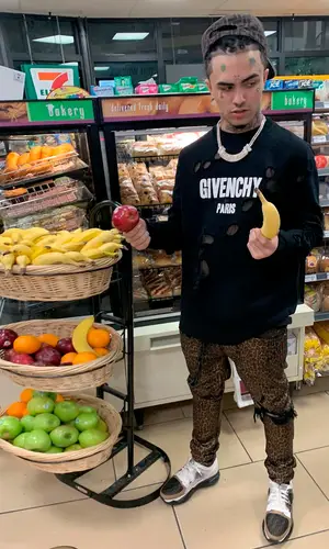 Lil Pump wearing Givenchy sweatshirt