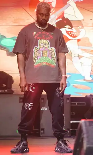 Kanye West wearing XXXTentacion Merch t-shirt