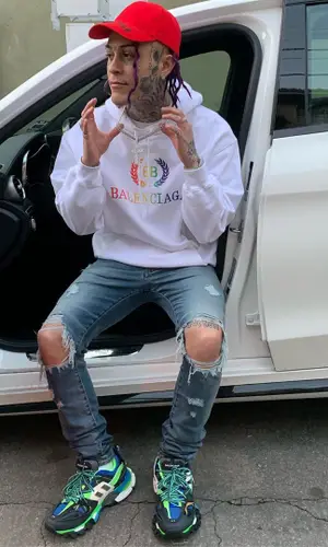 Lil Skies wearing Balenciaga hoody