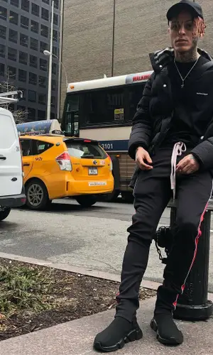 Lil Skies wearing Balenciaga t-shirt