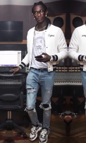 Young Thug wearing Chanel belt
