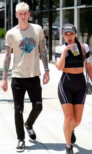 Machine Gun Kelly wearing Daft Punk Merch t-shirt