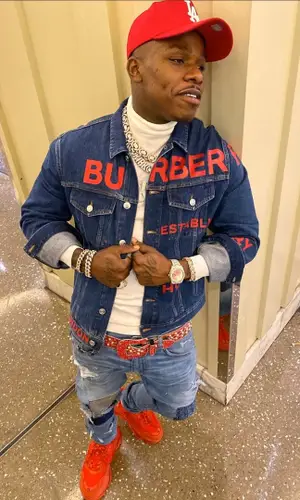 DaBaby wearing B.B. Simon belt