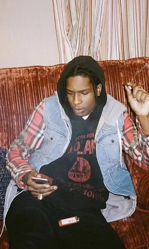 ASAP Rocky wearing Goyard bag