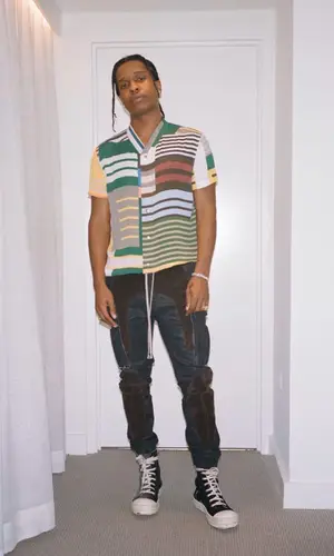 ASAP Rocky wearing Rick Owens shirt
