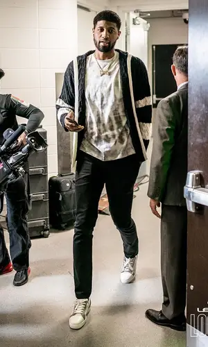 Paul George wearing Christian Louboutin sneakers