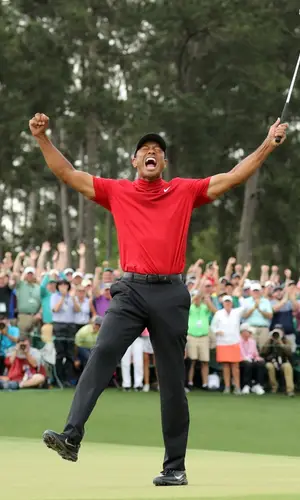 Tiger Woods wearing Nike hat