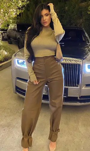 Kylie Jenner wearing Bottega Veneta sweater