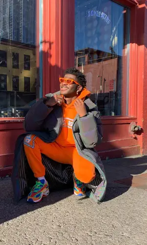 Lil Nas X wearing December 32 hoody