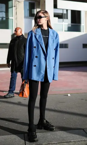 Gigi Hadid wearing Lanvin suit