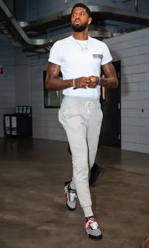 Paul George wearing Off-White sneakers