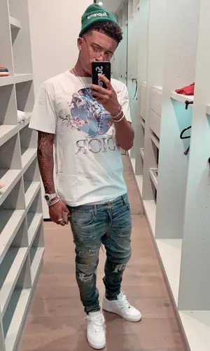 Jadon Sancho wearing Dior t-shirt